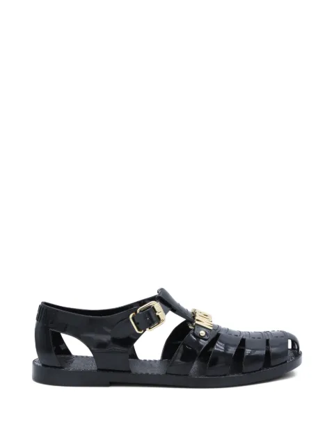Moschino logo buckle sandals Black MB16501G0OG2