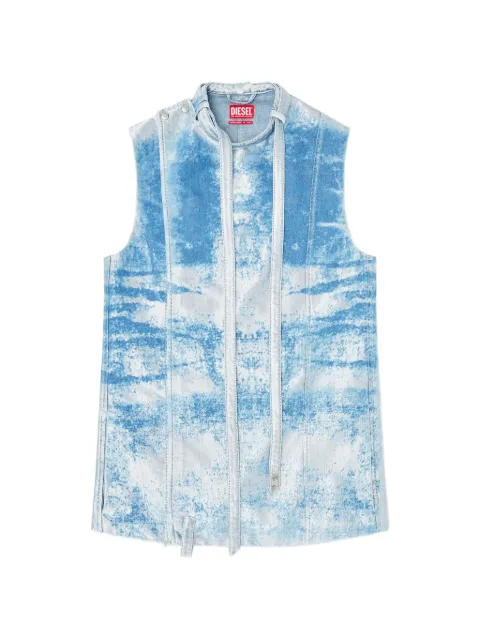 Diesel sleeveless vest in coloured satin denim Blue A223560EFDK