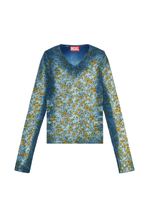 Diesel M-Ege floral-print T-shirt Blue A236970EGED