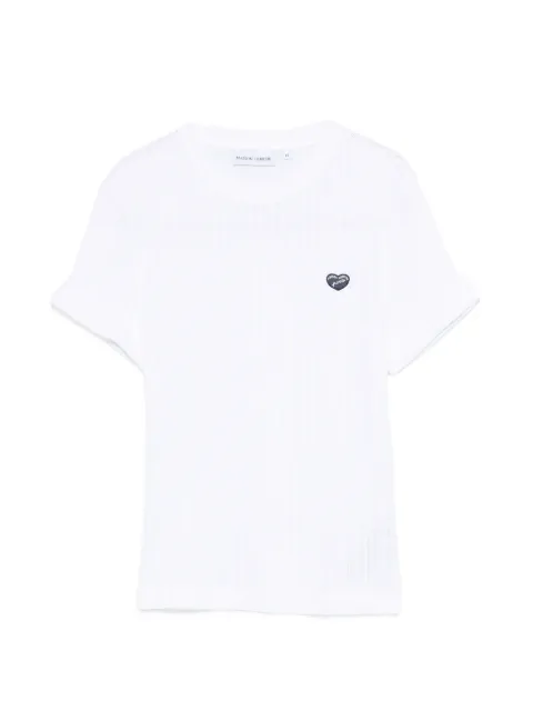 Maison Labiche ribbed heart-appliqué T-shirt White ZWPLELOCOEUR