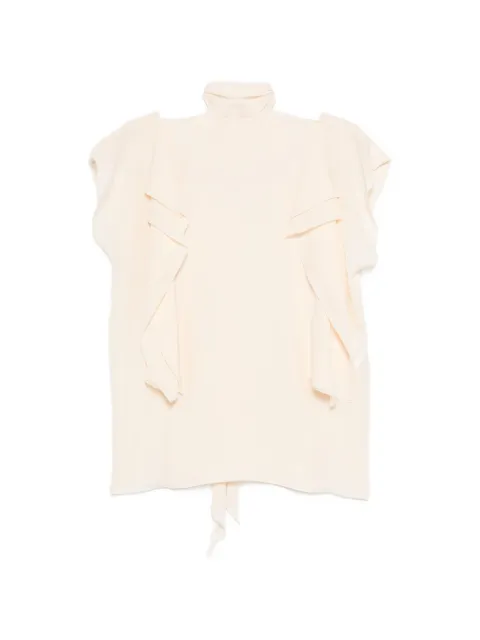 Lanvin ruffled tie blouse Neutrals RWTO00136244P26