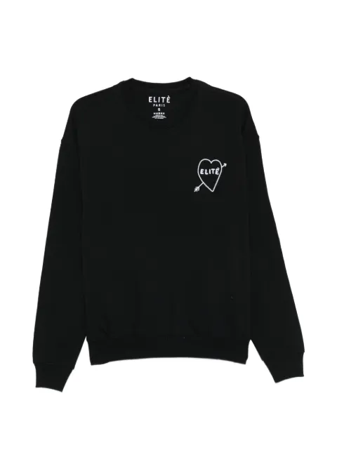 Elite heart-motif sweatshirt Black 102HEARTCSWOVER