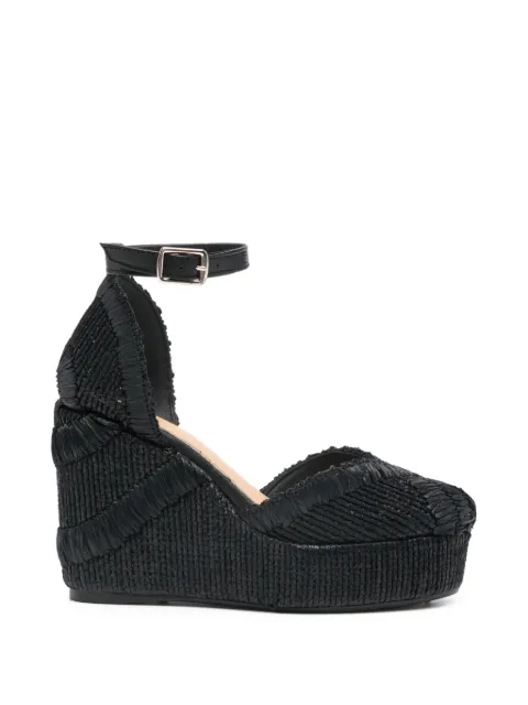 Castañer Charmie ankle-strap platform espadrilles Black 026149