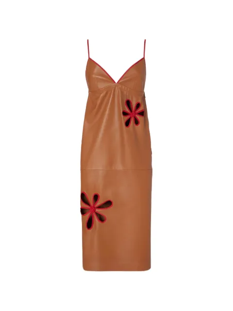 FENDI flower appliqué dress Brown FPB662AW9M