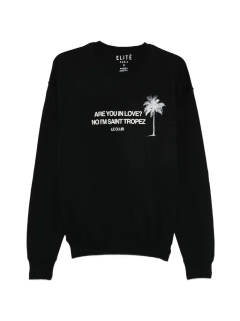 Elite palm print sweatshirt Black SWOVE104AREYOUDD