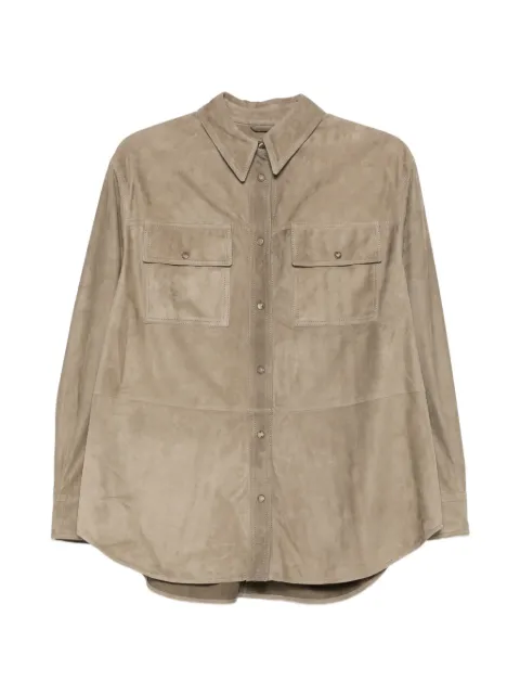 Brunello Cucinelli pocket leather shirt Neutrals MPCAL7436C8850