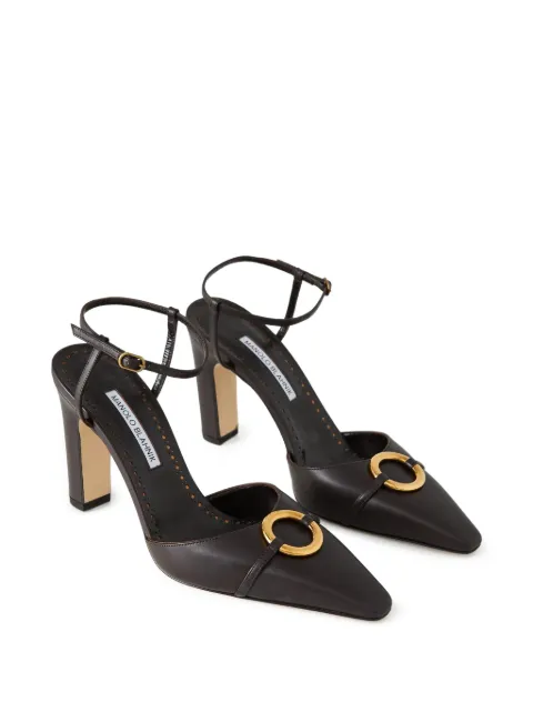 Manolo Blahnik Querelle pointed-toe ankle-strap pumps Brown 2251821