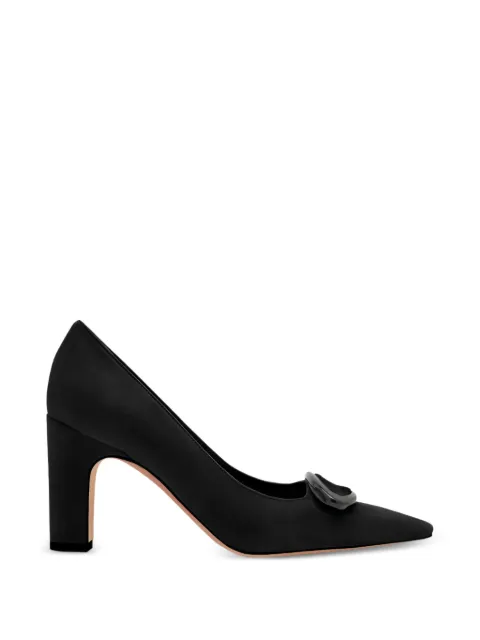 Manolo Blahnik Fenixhi pointed buckle suede pumps Black 2251859