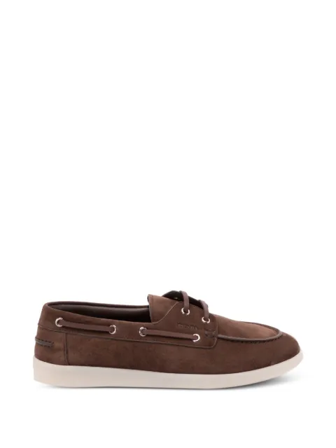 Prada suede boat shoes with laces Brown 2EG503103FG001