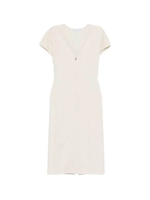 Patrizia Pepe V-neck short-sleeve dress Neutrals 8A1663A6F5