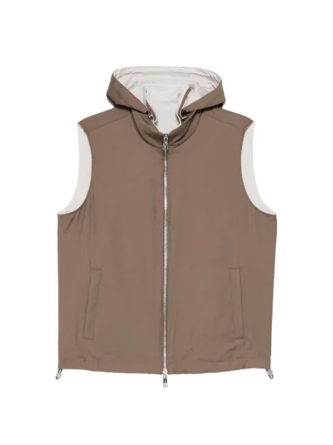 Montecore hooded zip gilet Brown S10MUW960R106
