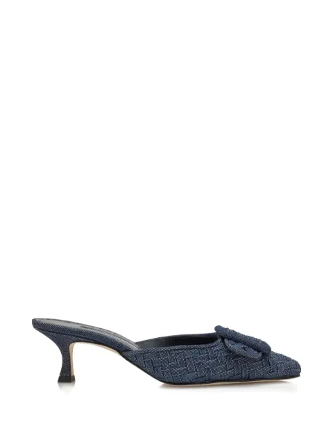Manolo Blahnik buckle pointed mules Blue 22519820001