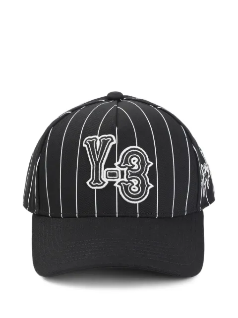 Y-3 logo-appliqué pinstriped cap Black KR8938