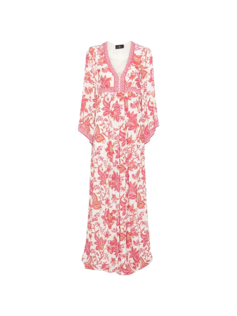 ETRO floral V-neck dress Pink WRHA018099SP4L2
