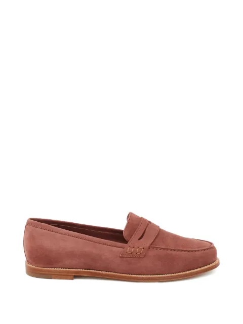 Manolo Blahnik Perrita round-neck suede loafers Brown 12529340012