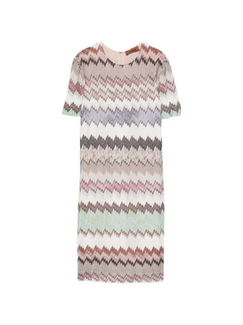 Missoni zigzag short-sleeve dress Neutrals DS26SG1OBR014W