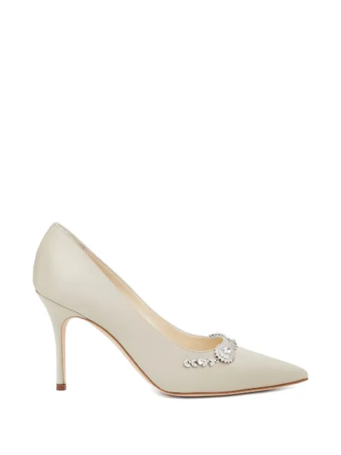 Manolo Blahnik embellished pointed pumps Neutrals 32428520006