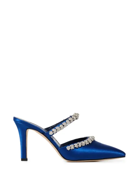 Manolo Blahnik Damskie crystal-embellished mules Blue 2231378