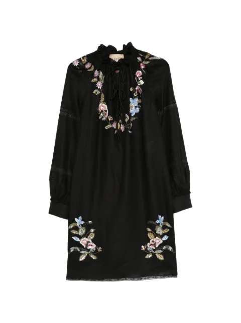 Valentino Garavani floral embroidered dress Black BVAHH09M4
