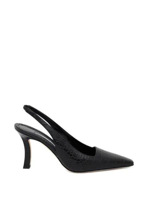 Manolo Blahnik Moirasli embossed pointed-toe pumps Black 32530590002