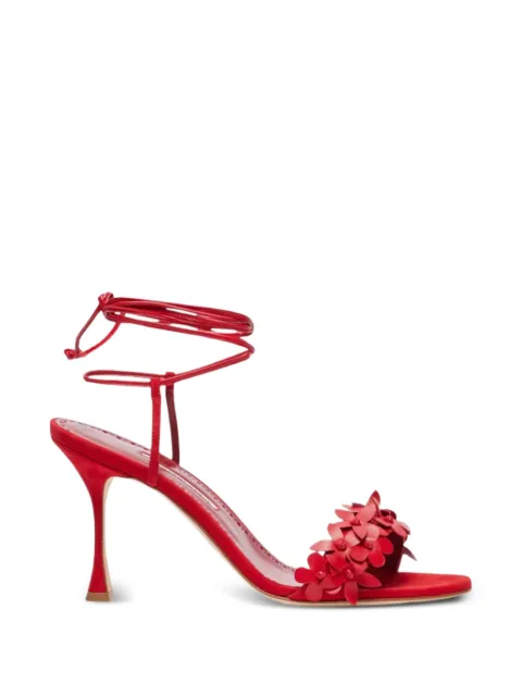 Manolo Blahnik Anista floral-detail sandals Red 22517670003