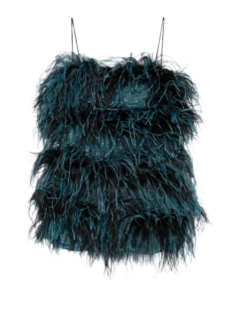 Oséree feathered mini dress Blue LPUS261