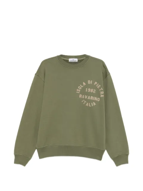 Stone Island 6100003 organic cotton fleece sweatshirt Green L1S156100003S0291