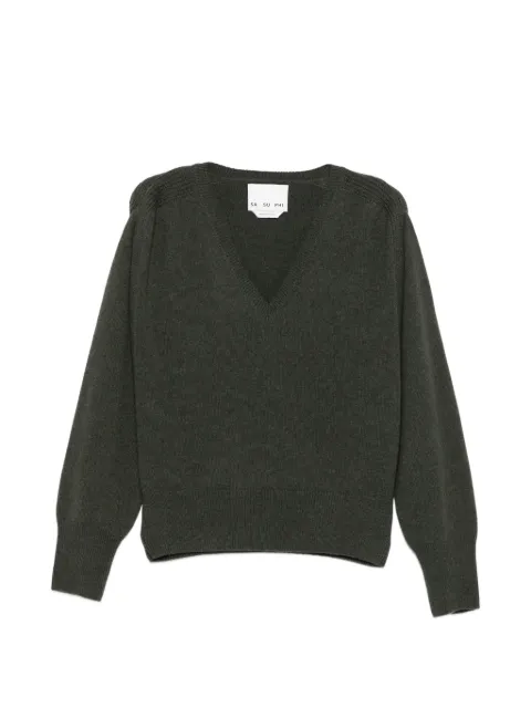 SA SU PHI V-neck cashmere sweater Green S26655WS