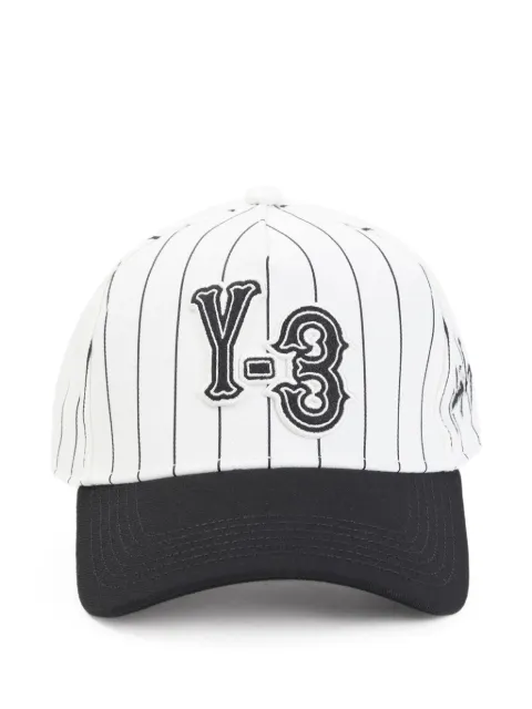 Y-3 pinstripe logo-detail baseball cap White KR8937