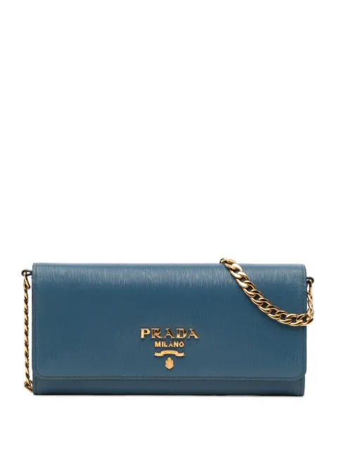 Prada Pre-Owned 2000-2025 Saffiano Wallet On Chain crossbody bag Blue MRE89FRZLUEYY7HC
