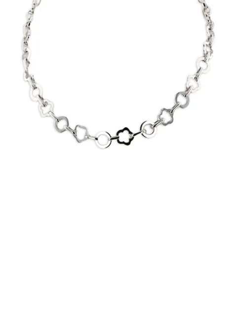 CHANEL Pre-Owned 2010s Camelia white gold necklace Silver 428259