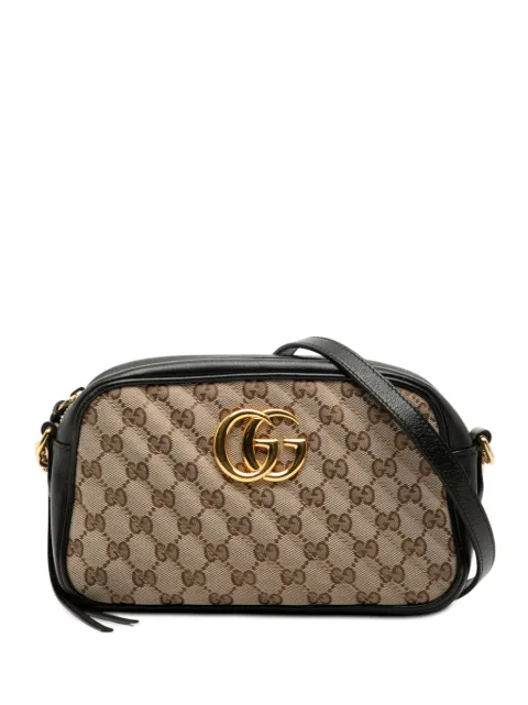 Gucci Pre-Owned 2016-2026 Small GG Marmont Matelasse GG Canvas and Leather crossbody bag Brown 7BXCA864WXGTJI39