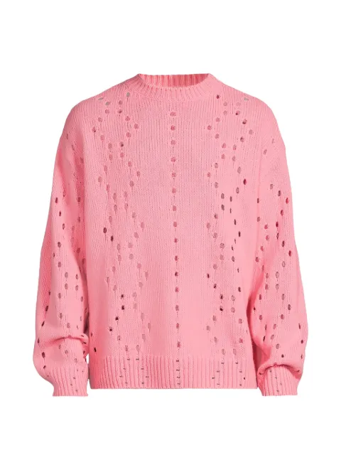 Givenchy distressed argyle-knit sweater Pink BM90RC4YHS
