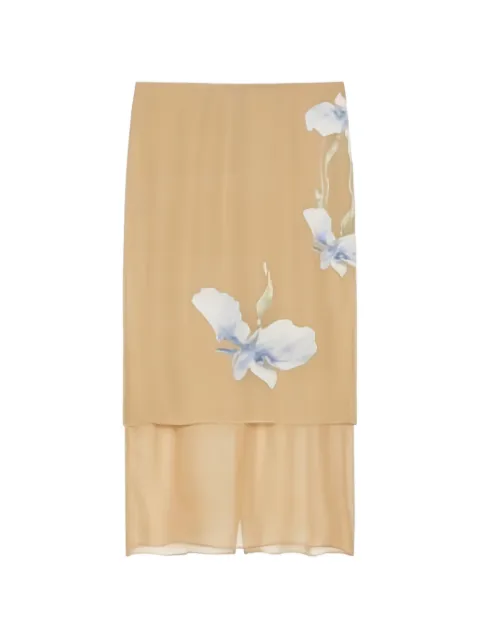 Givenchy Iris layered midi skirt Neutrals BW40U215MT