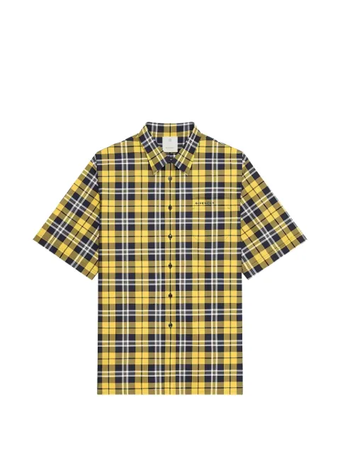 Givenchy check-pattern short-sleeve shirt Yellow BM60ZZ15EU