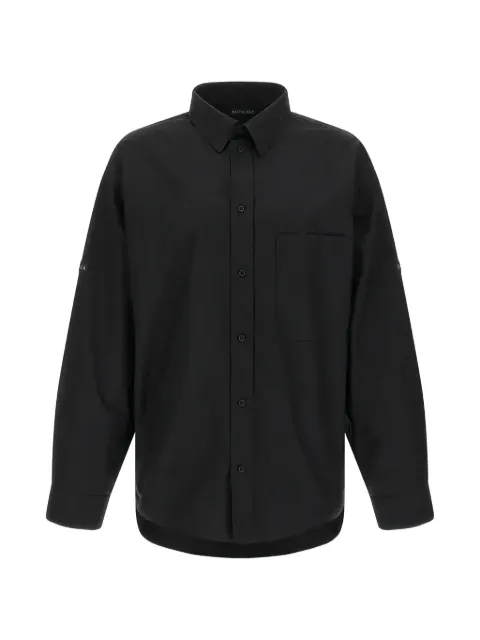 Balenciaga button-fastening cotton shirt jacket Black 857814TRM28