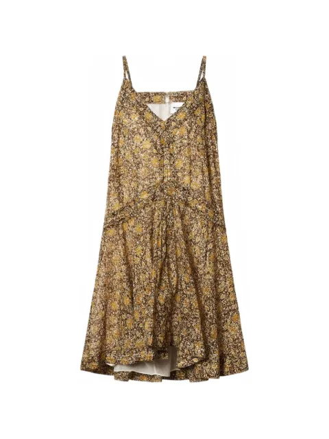 MARANT ÉTOILE Danielle ruffled floral mini dress Brown RO0692FCD1J14E