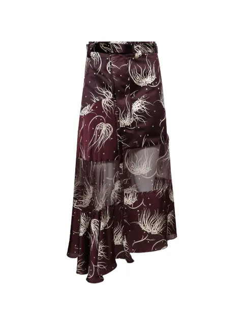 sacai flower print panel skirt Purple 2507738