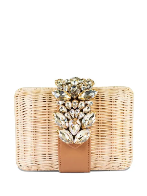 Gedebe Capri crystal-embellished clutch bag Neutrals CPRMDLNNAPSS26CARAMEL