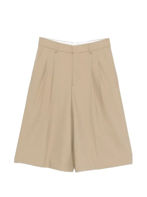 AMI Paris belt-loop pleated shorts Neutrals FSO827WV0194