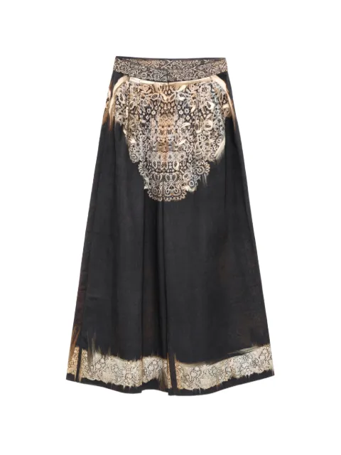 IA LONDON floral print trousers Black MEMTR001LACE