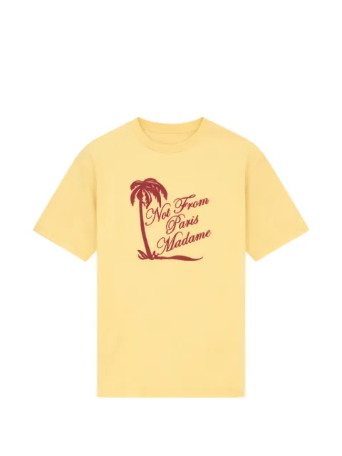 Drôle De Monsieur logo-print T-shirt Yellow KTS297CO002LYL
