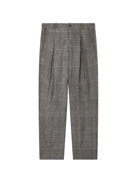 Giorgio Armani pleated houndstooth trousers Brown GM002035TE17944