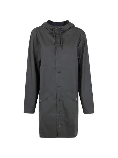 Rains Long Jacket hooded pocket coat Green RA12020
