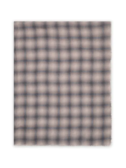 Giorgio Armani fringed gradient-check scarf Neutrals GM002218AF20341