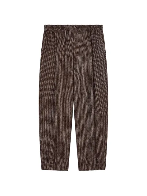 Giorgio Armani elasticated-waist houndstooth trousers Brown GM002253TE17949