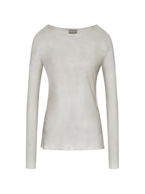 Giorgio Armani long-sleeve mesh top Neutrals GW002149AF19822