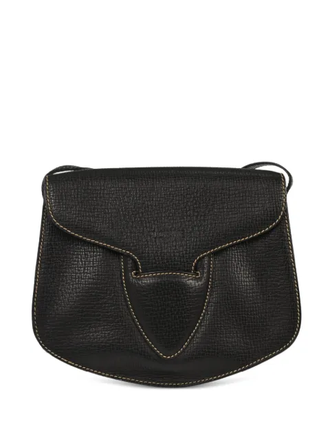 Loewe Pre-Owned 1990-2000s topstitch shoulder bag Black 145900