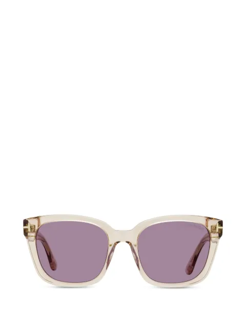 TOM FORD Eyewear Haylay rectangular-frame sunglasses Neutrals FT1216
