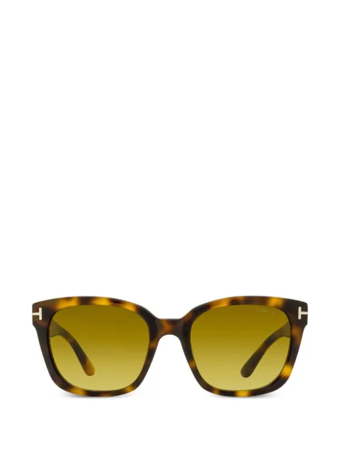 TOM FORD Eyewear rectangle stepped bridge sunglasses Brown FT1216